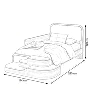 Steppina Ivory White Kids Single Bed with Steps