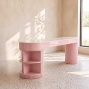 Storaty Premium Fluted Manicure Table with Storage