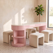 Storaty Premium Fluted Manicure Table with Storage