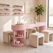Storaty Premium Fluted Manicure Table with Storage