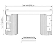 Storaty Premium Fluted Manicure Table with Storage