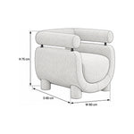 Stylara Cream Beige Pedicure Chair size guide lists 80 cm wide, 80 cm deep, and 75 cm high to help plan fit in the salon.