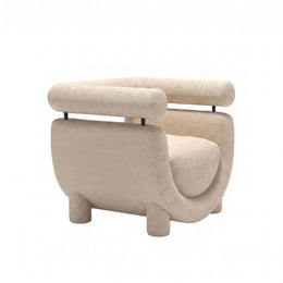 Alternate view of Stylara Cream Beige Pedicure Chair, showing plush cushioned seat in a clean, contemporary salon setting.