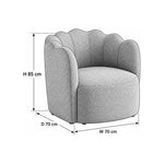 Swaisara Ivory Pedicure Chair dimension guide showing 70 cm wide, 70 cm deep, and 85 cm high for salon layout planning.