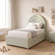 Swaria Sage Green Kids Single Bed