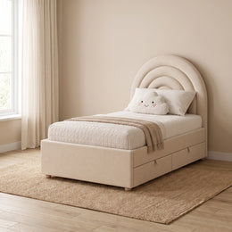 Swaria Oatmeal Beige Kids Single Bed