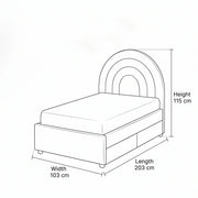 Swaria Sage Green Kids Single Bed