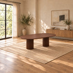 Tavolisa Wooden Oval 6-Seater Dining Table product photo showing oval tabletop with rounded ends in a clean studio setting.