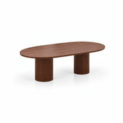 Alternate view of Tavolisa Wooden Oval 6-Seater Dining Table, showing oval top with rounded ends in a modern home setting.