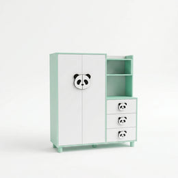 Alternate view of Tealo Kids Wardrobe, showing 2 doors and 3 drawers in a clean, contemporary children's bedroom setting.