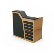 Tekminro Walnut & Black Modern Salon Reception Desk