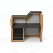 Tekminro Walnut & Black Modern Salon Reception Desk