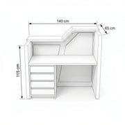 Tekminro Walnut & Black Modern Salon Reception Desk