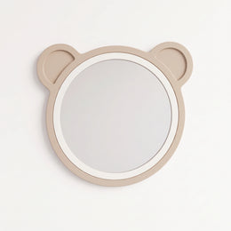 Alternate view of Tendy Bear Kids Mirror, showing bear-ear design and round mirror with its construction clearly visible.