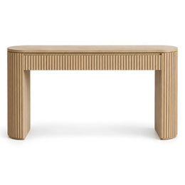 Alternate view of Terrolina Wooden Console Table, showing vertical fluted detailing to show the product's overall form.