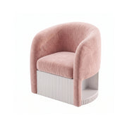 Tiara Pink Velvet Manicure Chair with Side Shelf