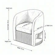 Tiara Pink Velvet Manicure Chair with Side Shelf