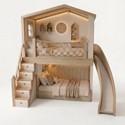 Tiekode Wooden Kids Bunk Bed with Slide & Storage Stairs