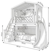 Tiekode Wooden Kids Bunk Bed with Slide & Storage Stairs