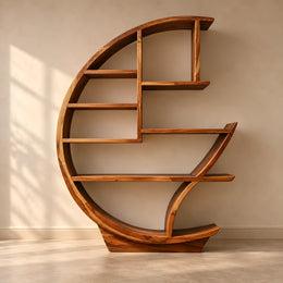 Tikkilona Wooden Bookshelf & Open Display Storage Unit