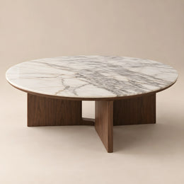 Tolomina Marble Top Round Coffee Table