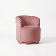 Trinty Pink Velvet Manicure Chair with Rounded Base