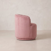 Trinty Pink Velvet Manicure Chair with Rounded Base