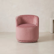 Trinty Pink Velvet Manicure Chair with Rounded Base