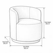 Trinty Pink Velvet Manicure Chair with Rounded Base size drawing shows a 60 cm width, 60 cm depth and an 80 cm height.