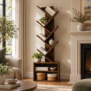 Twikarino Wooden V-Shelf Bookshelf & Open Storage Unit