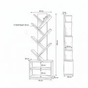 Twikarino Wooden V-Shelf Bookshelf & Open Storage Unit