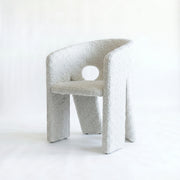Twingle Premium Ivory White Bouclé Manicure Chair