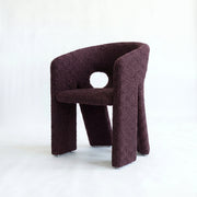 Twingle Premium Deep Plum Brown Bouclé Manicure Chair