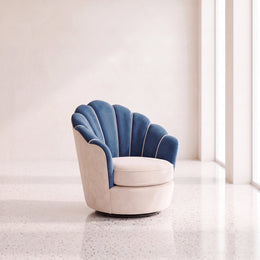 Umbriala Blue & Cream Modern Pedicure Chair
