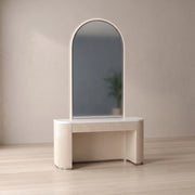 Valsina Beige Fluted Salon Mirror Station