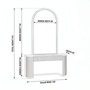 Valsina Beige Fluted Salon Mirror Station