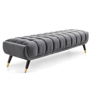 Velluto Grey Upholstered Bench