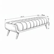 Velluto Grey Upholstered Bench