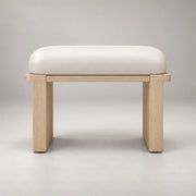 Vendisora Pedicure Footrest: a narrow front rail, layered end supports and visible wood grain on a neutral studio floor.