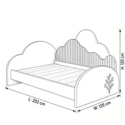 Veneerala Kids Single Bed with Cloud Headboard