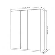 Verylona 3 Door Wooden Wardrobe