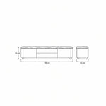 Vicindola Marble Top TV Unit dimension guide with rounded corners and labels of 180 cm wide, 40 cm deep and 50 cm high.