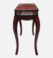 Vortex Teak Wood Console Table In Brown Colour