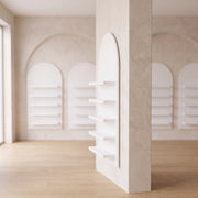 Wallmona White Wall-Mounted Salon Product Display Stand