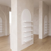 Wallmona White Wall-Mounted Salon Product Display Stand