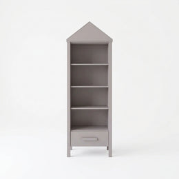 Alternate view of Wildowy Kids Wardrobe, showing 4 open shelves and 1 drawer for a modern children's bedroom interior.