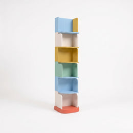 Alternate view of Wilgerto Kids Bookcase, showing 6 open storage tiers, space-saving vertical design, rounded edges.