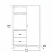 Windora Kids Wardrobe with 4 Drawers
