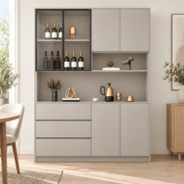 Wineliya Grey Dining Storage Cabinet