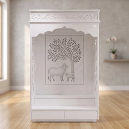 Prakriti Premium Finish Pooja Mandir with Tree of Life